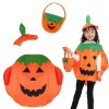 AIXIMA Halloween Costume De Citrouille Pour Enfants,Costume Citrouille,With A Pumpkin Basket And A Hat For,Pour Les Costumes 