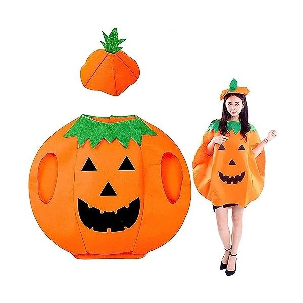 AIXIMA Halloween Costume De Citrouille Pour Enfants,Costume Citrouille,With A Pumpkin Basket And A Hat For,Pour Les Costumes 