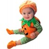 Geagodelia Déguisement Halloween Bébé Fille Garçon Costume Citrouille Barboteuse +Chapeau +Chaussures Tenue dHalloween Vêtem