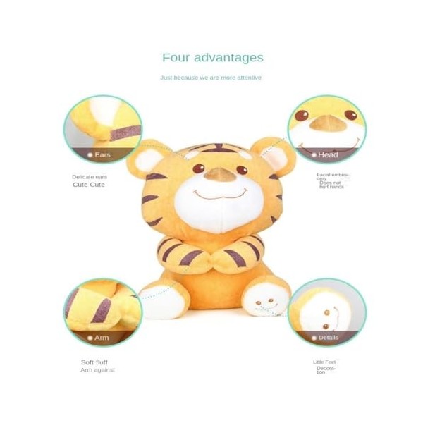 DEPLETE Jouets en Peluche Poupée Tigre Mignonne, poupée dexpression Souriante, Oreiller de Dessin animé, poupée Tigre, Jouet