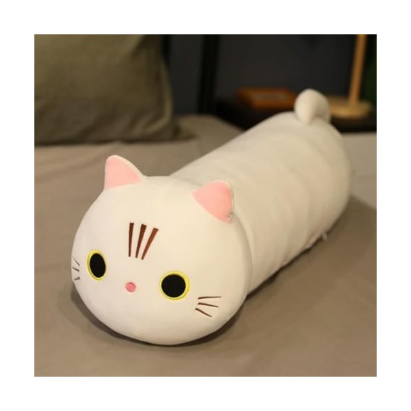 EacTEL Géant Kawaii Chat Peluche Sommeil Long Oreiller Matelas Chaton Mignon en Peluche Animal Poupée Enfants Cadeaux De Noël