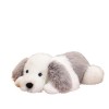 Jouets en peluche Poupée de chien bicolore à poils longs, jouet en peluche, fourrure couchée, chiot mignon, poupée de chiffon