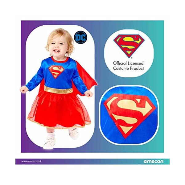 amscan Déguisement Supergirl Warner Bros 9906720 pour bébé fille Multicolore 6-12 mois