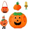 ENAIAH 3 pièce Costume de citrouille pour enfant Costumes de citrouille dHalloween déguisement de citrouille avec Chapeau et