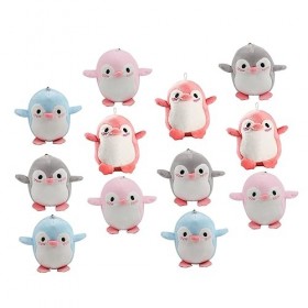 VICASKY 12 Pièces Pendentif Poupée Pingouin Mini Poupées Mini-Jouet Pompons De Porcistas Mini-décor Décor De Statue Mini Pelu