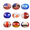 Poupée en Peluche Polandball De 10 Cm, Décoration De Sac À Pendentif Souple Countryball, Porte-Clés Kawaii Country Ball, Cade