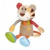 Sigikid 42852 Peluche Tiger Patchwork Sweety Doudou à Jouer et à câliner en mélange de matériaux Doux pour bébés et Enfants, 