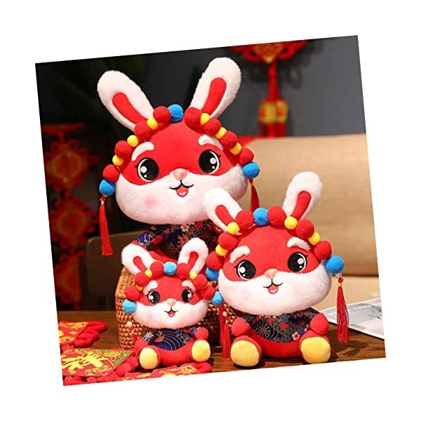 Totority 2 Pièces Année du Lapin en Peluche Poupée Aniaml Jouet Poupée du Nouvel an Chinois en Peluche Poupées De Lapin du Zo