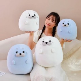EacTEL Doux Duvet Coton Phoque Poupée en Peluche Animal en Peluche Bande Dessinée Oreiller Enfants Anniversaire Cadeau De Noë