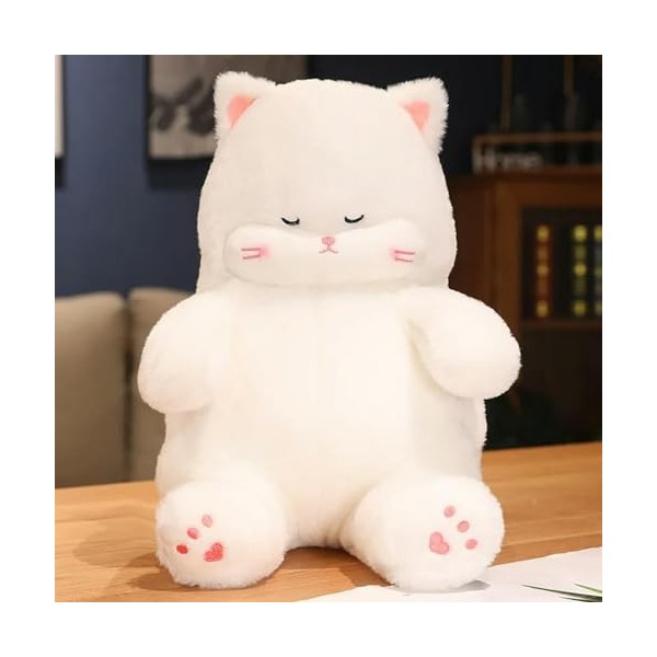 KiLoom Sleepy Cats Doll Peluche Douce Peluche Jouet Chat Chaton Blanc Animal Oreiller Coussin Arrière Beaux Cadeaux pour Enfa