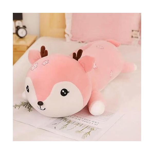 Énorme Doux Kawaii Cerf en Peluche Mignon Animal en Peluche Enfants Canapé-Lit Oreiller Dessin Animé Cadeau De Noël 80cm 3