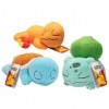 Pokémon Lot de 3 peluches Carapuce endormi, Charmander et Bulbasaure de 12,7 cm – Sous licence officielle – Ajoutez à votre c