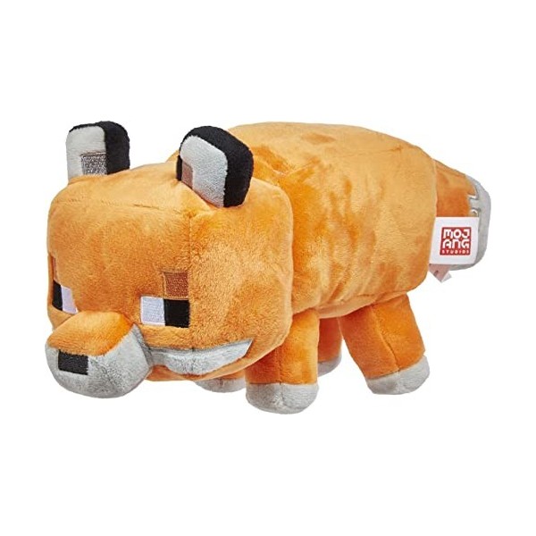 Minecraft peluche Renard 20 cm, jouet à collectionner pour fans du jeu vidéo et enfants dès 3 ans, HBN43