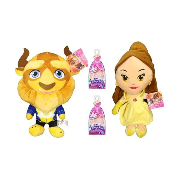 Disney Princess Ensemble de 4 pièces en peluche super douce de qualité 36 cm, 30 cm, The Beast & 2X Styles Series 5 Blind Bag