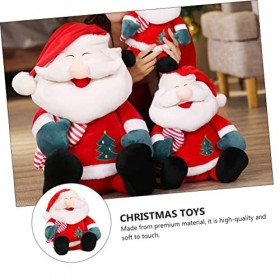 Toyvian 2 Pièces Poupée De Père Noël Fournitures De Fête De Noël Figurine De Père Noël Doux Danse Père Noël en Peluche Jouets
