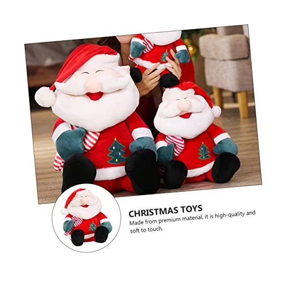 Toyvian 2 Pièces Poupée De Père Noël Fournitures De Fête De Noël Figurine De Père Noël Doux Danse Père Noël en Peluche Jouets