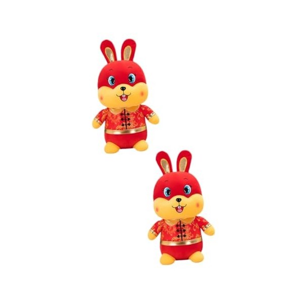 ABOOFAN 2 Pièces 2023 Lapin du Zodiaque Cadeau Lapin Jouet 2023 Année De Lapin Décoration Peluche Lapin Poupée Chinois Nouvel