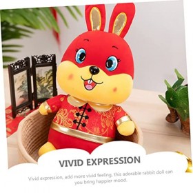 ABOOFAN 2 Pièces 2023 Lapin du Zodiaque Cadeau Lapin Jouet 2023 Année De Lapin Décoration Peluche Lapin Poupée Chinois Nouvel