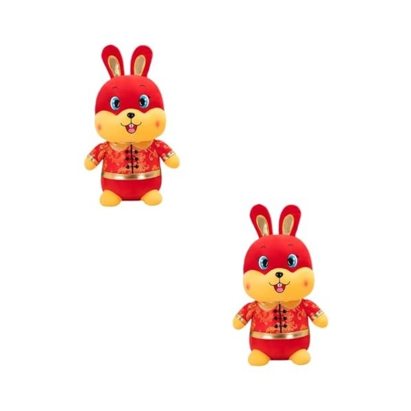 Toyvian 3 Pièces Poupée Lapin du Nouvel an Cadeaux Souvenirs Chinois 2023 Poupées Lapin du Nouvel an 2023 Lapin du Zodiaque C
