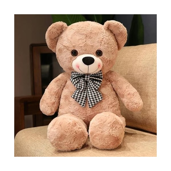 Kawaii Ours en Peluche avec écharpe en Peluche Animal Ours en Peluche Poupée Oreiller Enfants Amoureux Cadeau d’Anniversaire 