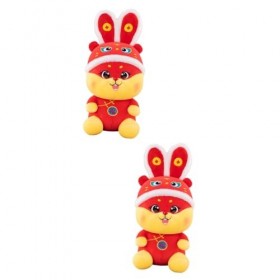 ibasenice 2 Pièces Année De La Poupée Lapin Jouet De Mascotte en Peluche Jouets en Peluche Mini-Animaux Jouets en Peluche De 