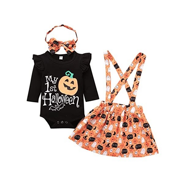 Hoothy Deguisement Halloween Bebe Costume DHalloween Pour Bébé Deguisement Halloween 18 Mois Fille Barboteuse À Manches Long