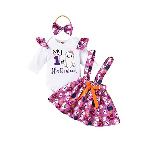 Hoothy Deguisement Halloween Bebe Costume DHalloween Pour Bébé Deguisement Halloween 18 Mois Fille Barboteuse À Manches Long