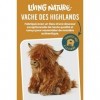 Living Nature Vache Highland en Peluche Marron | Peluche Moelleuse dAnimal de Ferme avec Son | Cadeau pour Enfants | Peluche