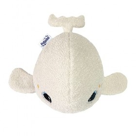 Pabobo Béluga Peluche Sommeil Veilleuse multicolore et berceuse et Bruits Blancs. Peluche super douce Oeko-tex. lavable modu