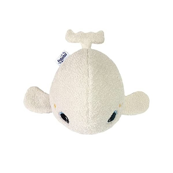 Pabobo Béluga Peluche Sommeil Veilleuse multicolore et berceuse et Bruits Blancs. Peluche super douce Oeko-tex. lavable modu