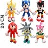 wiztex Sonic The Hedgehog Lot de 6 poupées en peluche, 28 cm, Sonic The Hedgehog en coton, jouets en peluche pour enfants