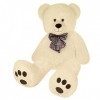 DEUBA Ours en Peluche Nounours XL crème Doudou Peluche Ours en Peluche Teddy Modèle 100 cm