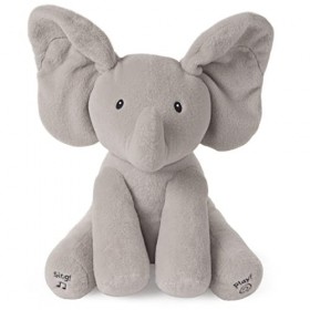 GUND Flappy LÉLÉPHANT Peluche Interactive pour Bébé – Bouge, Parle et Chante en Français pour lÉveil de Votre Enfant – Pelu