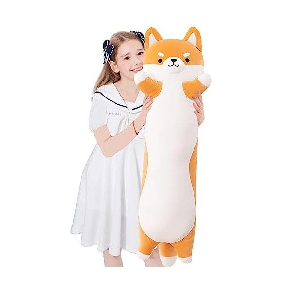 Peluche Coussin Shiba Inu 40 Cm - Extrêmement Douce, Rembourrage Coton, Fermeture éclair Lavable - Décoration, Câlins, Cadeau - Version Corgi Disponible