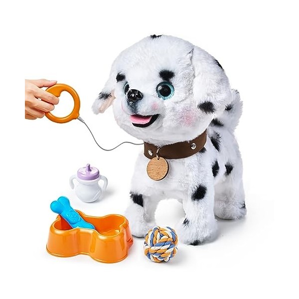 Or Or TU Chien Jouet Enfant Peluche Chien Interactifs Qui Marche et aboie en Laisse, Robot Animaux pour 3 4 5 6+ Ans Filles G