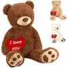 BRUBAKER Peluche géante XXL - Ours/Nounours - 100 cm - Blanc - Cœur en Peluche I Love You Inclus