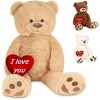 BRUBAKER Peluche géante XXL - Ours/Nounours - 100 cm - Blanc - Cœur en Peluche I Love You Inclus