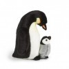 Peluche Living Nature - Pingouin empereur avec poussin 27 cm 