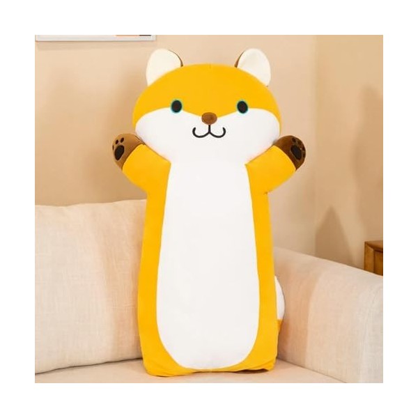 LfrAnk Peluche Siamois Chat Renard Peluche Jouet Kawaii Animal Long Oreiller Canapé Coussin Enfants Fille Cadeau Jouets Fanta