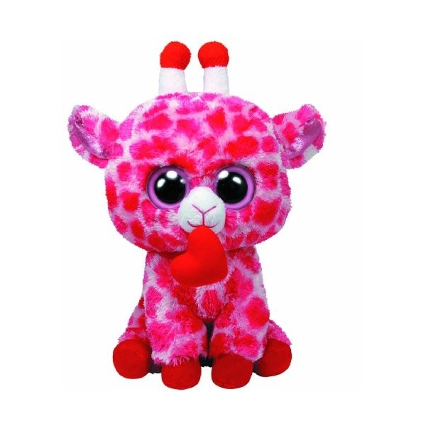 TY Beanie Boos Jungle Love Girafe Rose avec cœur 23 cm