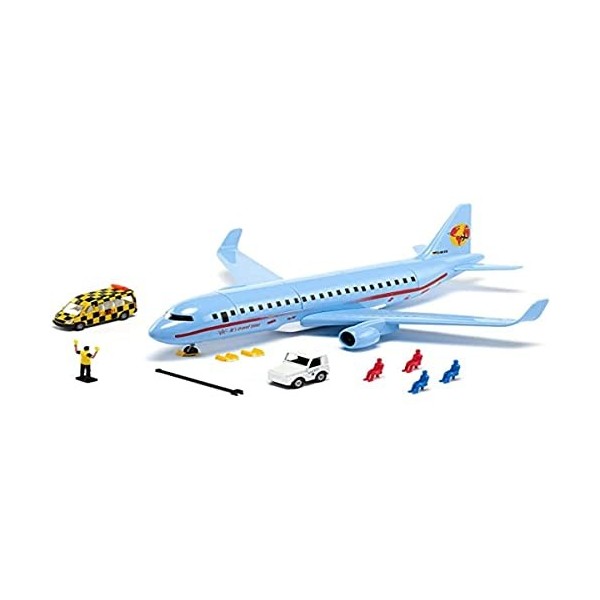 siku 5402, Avion de Ligne avec Accessoires, en plastique, Bleu ciel, avec Plusieurs fonctions, Compatible avec les autres mod