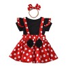 Lito Angels Deguisement Robe Minnie Mouse avec Bandeau Cheveux pour Bebe Fille Taille 6-12 mois, Pois Rouge