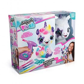 Airbrush Plush Licorne, décorez plus de 4 stylos à craie lavables, aérographe alimenté par piles, plus de 100 pochoirs autoco