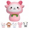 Mewaii 36CM Peluche Oreiller Kawaii Mouton Rose de Jouets Forme de Champignon Doux et Confortable Coussins en Peluche - Idéal