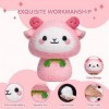 Mewaii 36CM Peluche Oreiller Kawaii Mouton Rose de Jouets Forme de Champignon Doux et Confortable Coussins en Peluche - Idéal