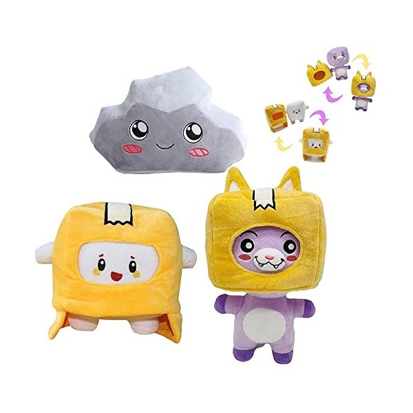 WESOPAN Peluche Foxy et Boxy avec robot amovible de dessin animé pour cadeaux pour enfants et fans Boxy+Fox+Rocky 