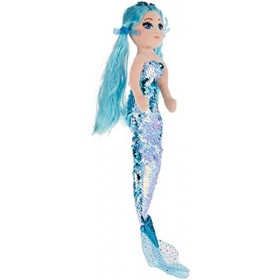 Ty -TY02302 - Sea Sequins - Peluche à sequins Indigo la Sirène bleue 50 cm