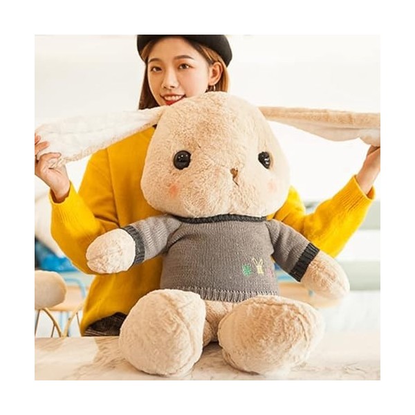 DHESSO 35 cm-105 cm Lapin Géant en Peluche Lop Lapin Mignon Grande Poupée Fille Coeur Enfants Filles Oreiller Chambre Décorat