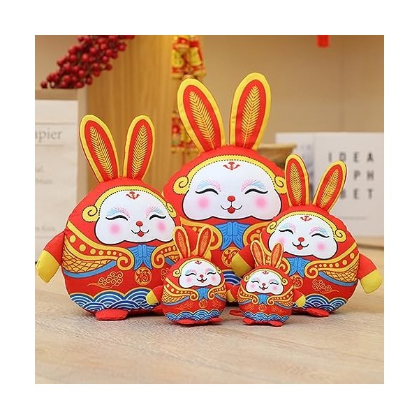 Totority 3Pcs 2023 Peluche Lapin Poupée Lapin Figurine Jouet 2023 Nouvel an Cadeau Zodiaque Lapin Jouet Chinois Nouvel an Lap