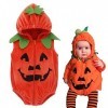 HIFOT Deguisement Citrouille Bébé,Bébé Fille Garçon Citrouille Barboteuse Chaussures Chapeau Deguisement Halloween Enfant Cos